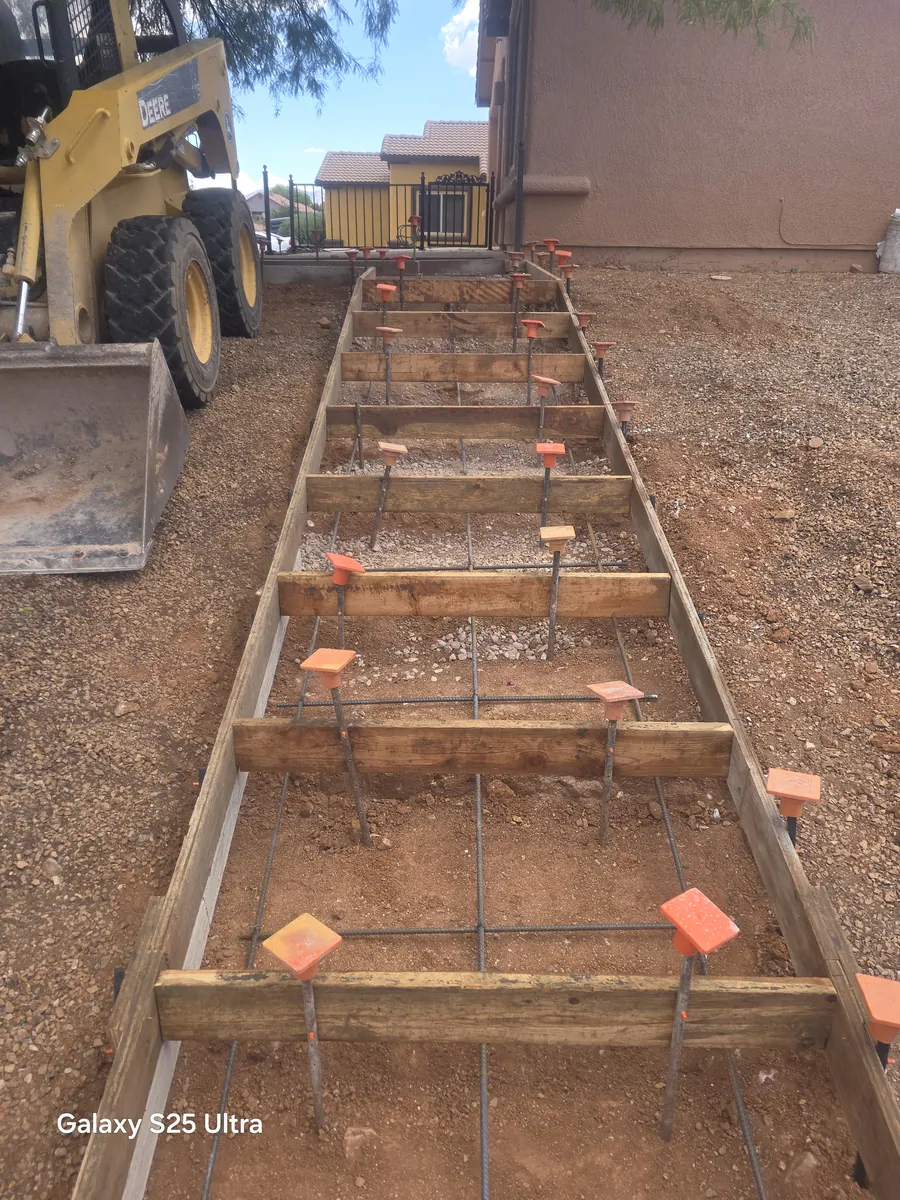 Grade beams formed and ready for pour