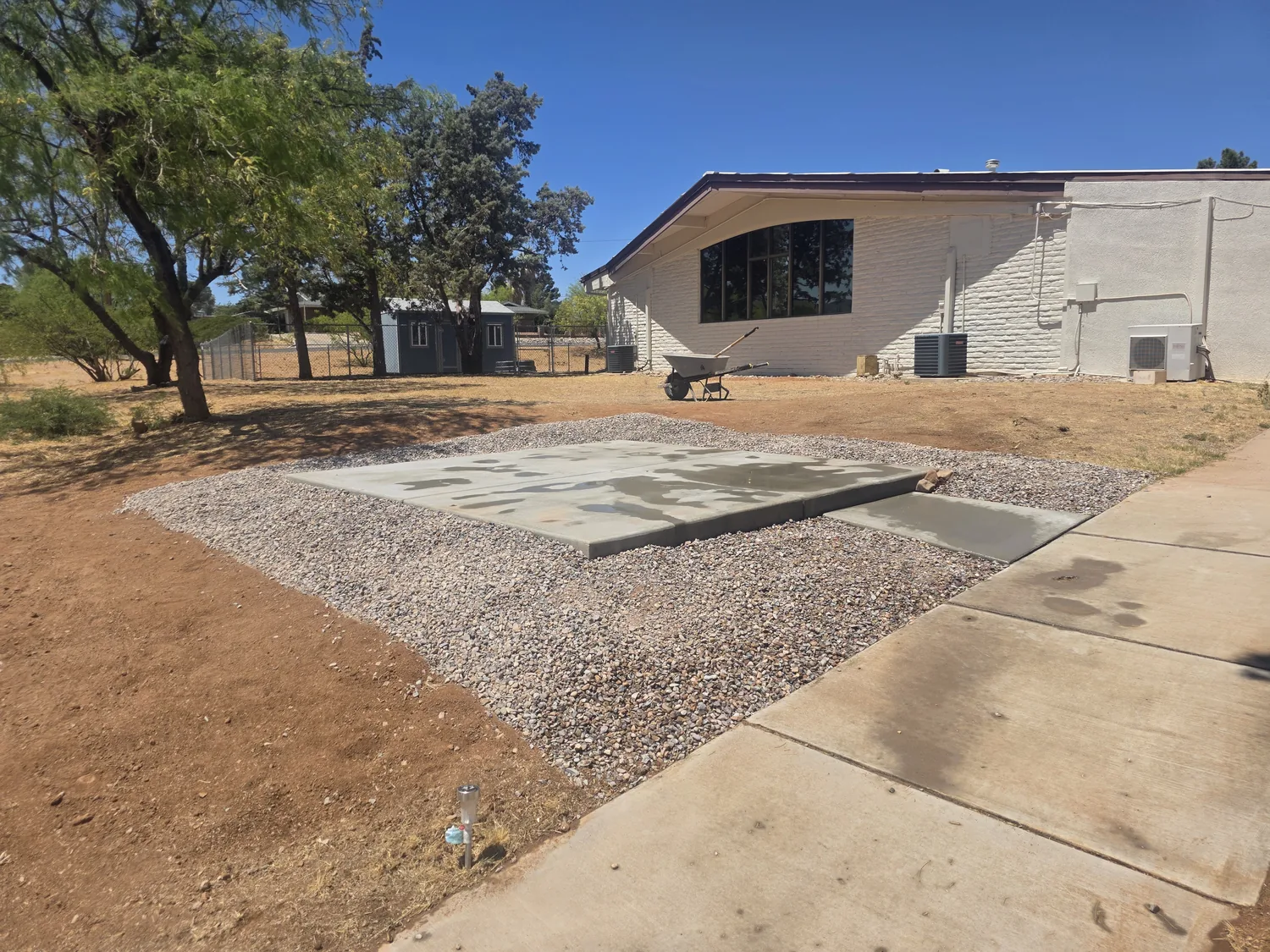 Prepped pad and foundation base